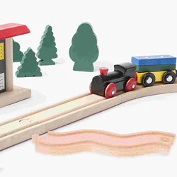 Wooden Railway Sushi Train Sets Connector Toys DIY Expansion Block Toy Scene Layout Prop Kids Educational Toys Children