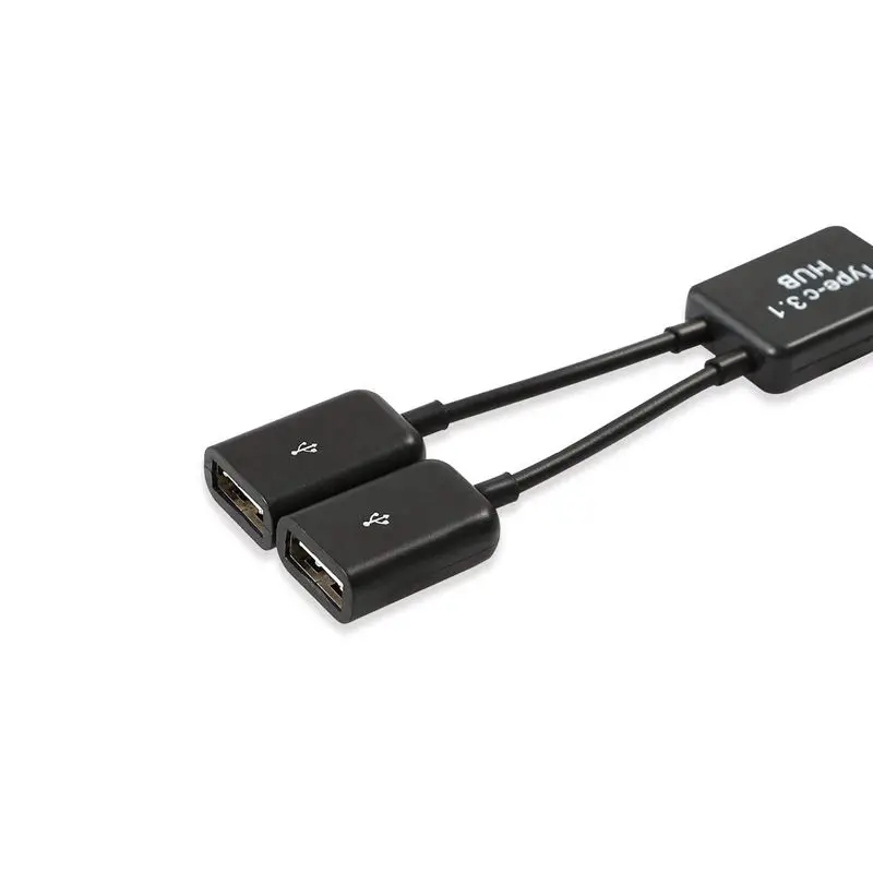 ชนิด C OTG USB 3.1ตัวผู้กับ2.0คู่ตัวเมีย OTG สายเคเบิล2พอร์ตตัวแยก Y