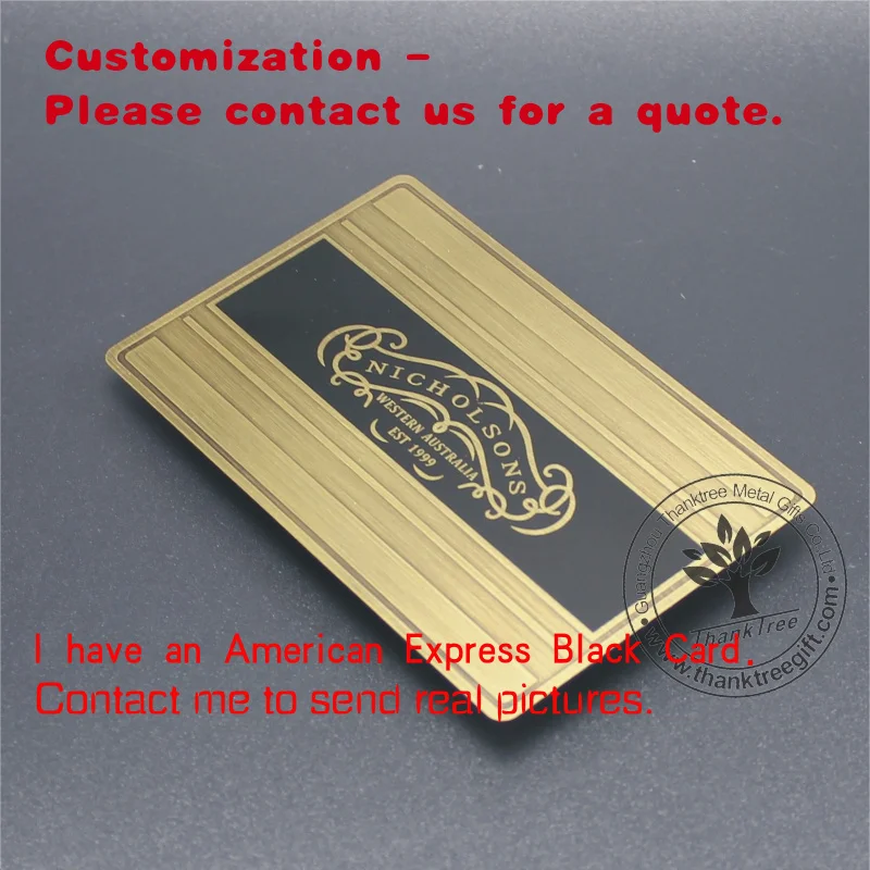 

custom.Company Advertising Custom Brushed Bronze Stainless Steel Business Card