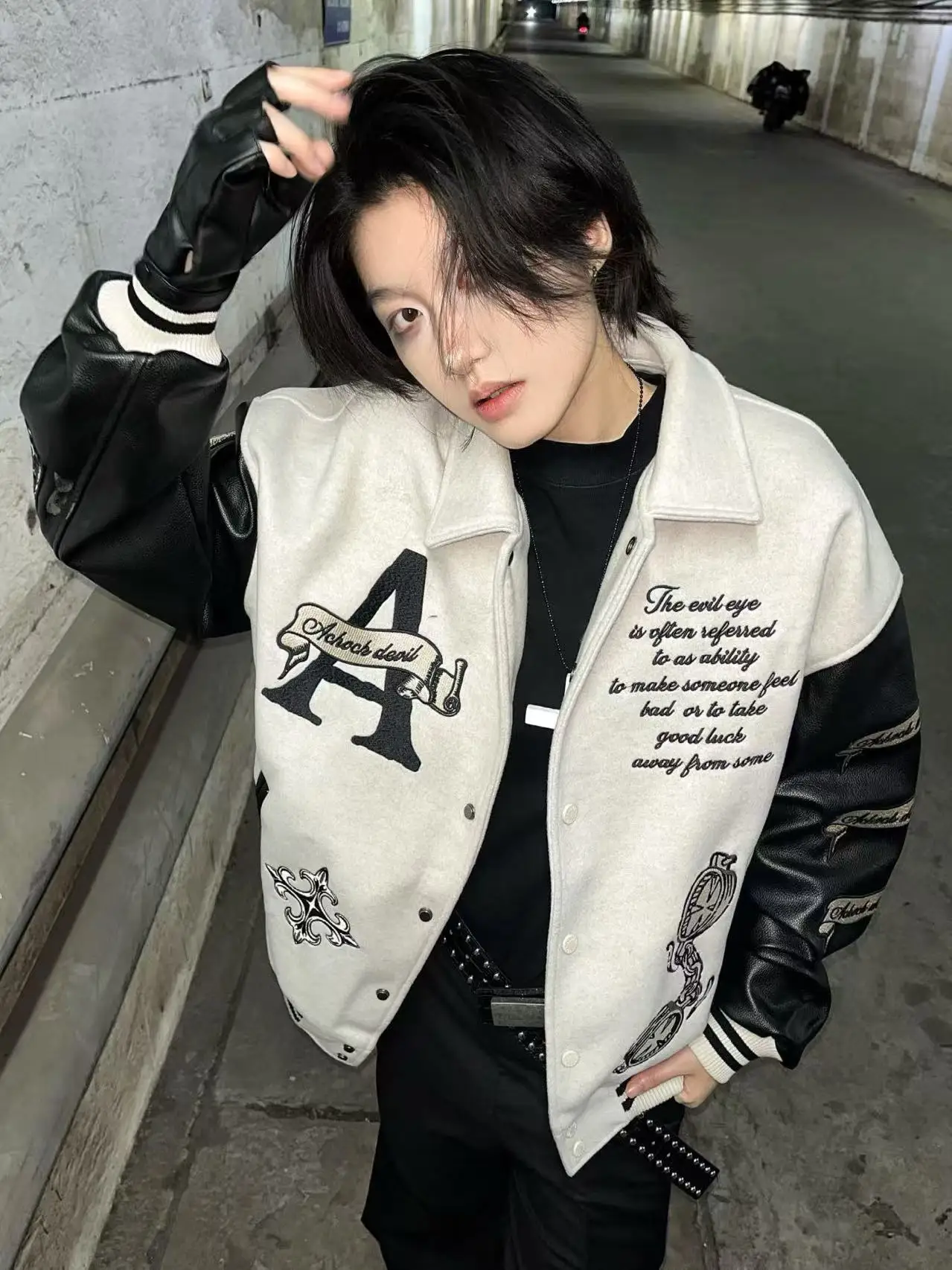 

Ретро-американский бейсбольный костюм с вышивкой, свободного кроя, из плотной ткани, в стиле пэчворк, для молодежи, весна-осень