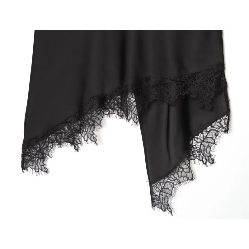 봄 여름 여성 패치워크 스커트 캐주얼 미드 웨이스트 여성용 사이드 지퍼 비대칭 레이스 여성 스커트 오피스 레이디 여성 시크 스커트