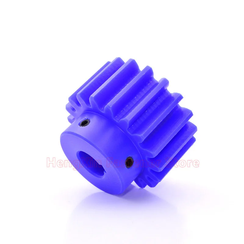 3 Module 12-20 Teeth Blue Nylon Plastic Spur Gear with Hub Motor Pinion Gear for DIY Robots 3D Printers Gearboxes Bore 14-30mm