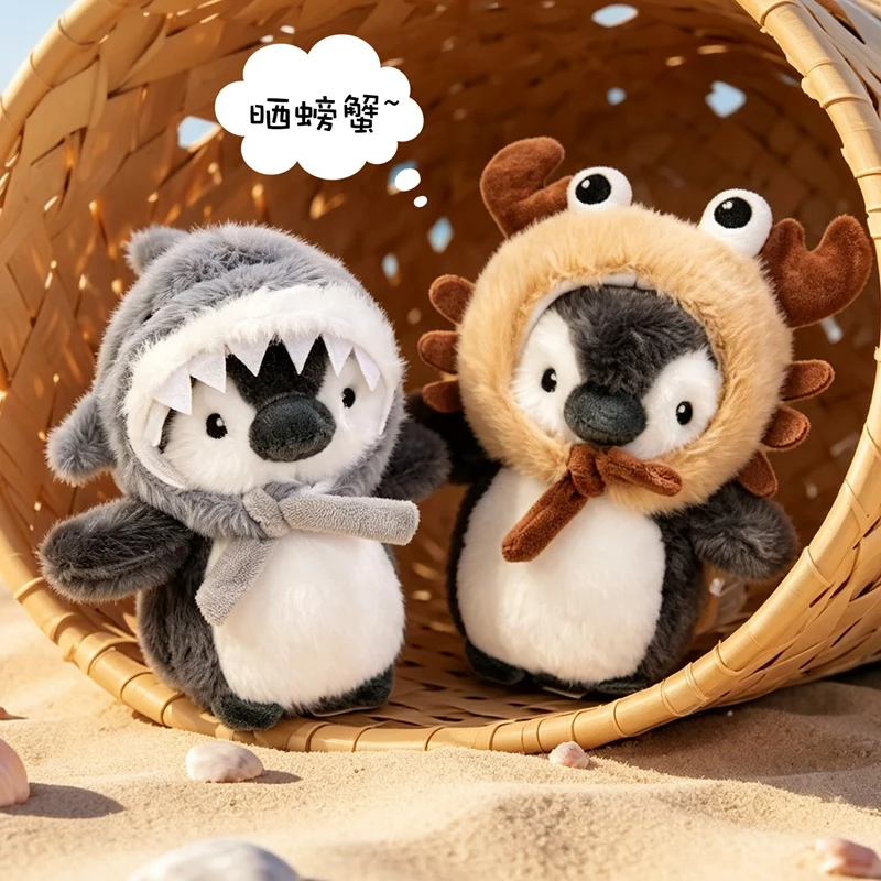 17cm Cartoon Creative Cos Sea Otter Plush Doll Animal Detachable Head Cover Hat Penguin Stuffed Toy Home Decor Boys Girls Gifts