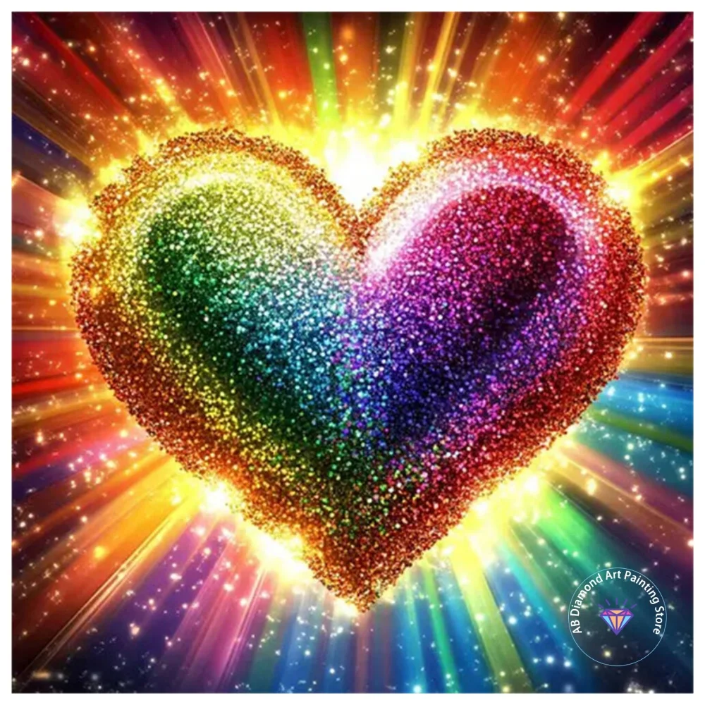 

Love colored Landscape AB Diamond Painting Kit Square Round Diamond 5D DIY Mosaic Handmade Art Adult Exquisite Gift Home Decor