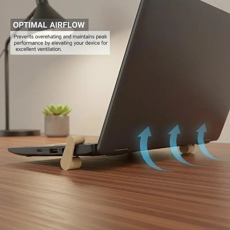 1Pair Laptop Cooling Stand Ventilated Heat‑Dissipation Elevated Holder Anti‑Slip Universal Notebook Accessory