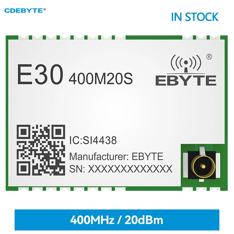 長距離ワイヤレスモジュール,ipexスタンプホールアンテナ,spiワイヤレスモジュール,si4438,433 470mhz,2.5km, E30-400M20S 4438, 100mw,在庫あり