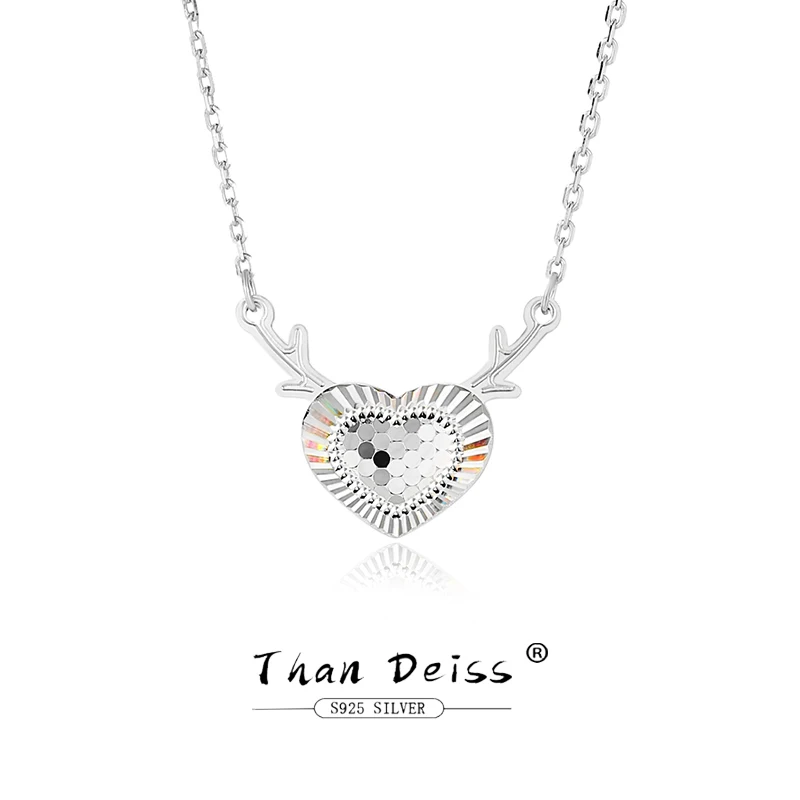 

Deer Sweet LOVE Necklace 925 Silver CNC Colorful Cut Beehive Heart Anime Pendant Super Comfy Niche Trend Jewelry For Women Gift