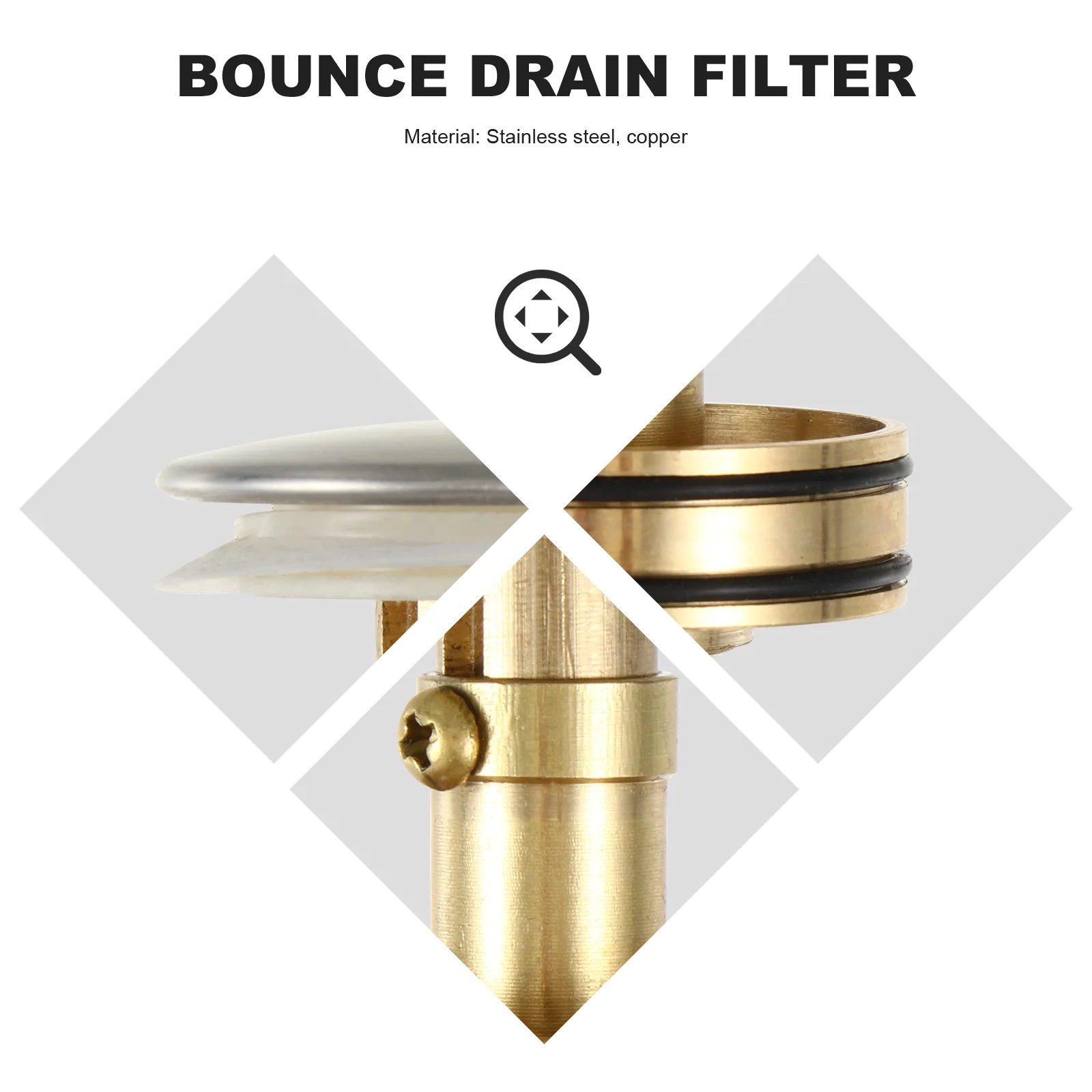 

Bounce Drain Filter Wash Basin Drainer Garbage Sink Strainer Stopper Durable Easy Install Kitchen Bathroom Sink Drain Popup Up