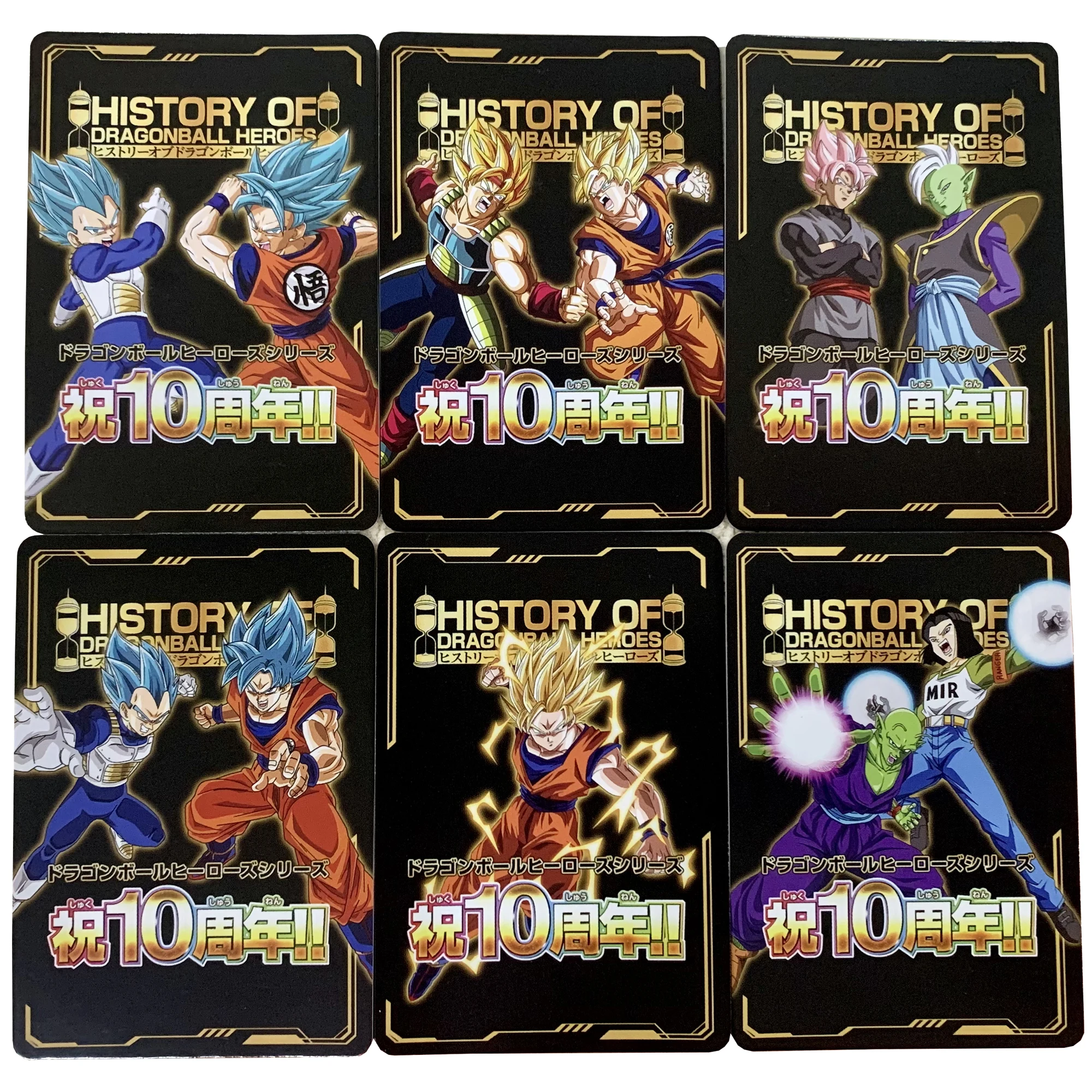 54Pcs/set Dragon Ball Laser Bronzing Flash Cards Goku Gohan Vegeta Super Saiyan Fierce Fighting Anime Collection Cards Gift Toys