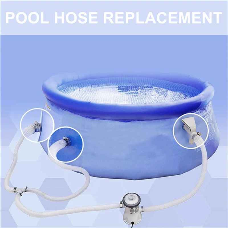 1pcs 1m For 1-1/4 Inch Accessory Hose Above Ground Pool Swimming Pool Pump Blue White Replacement Hose