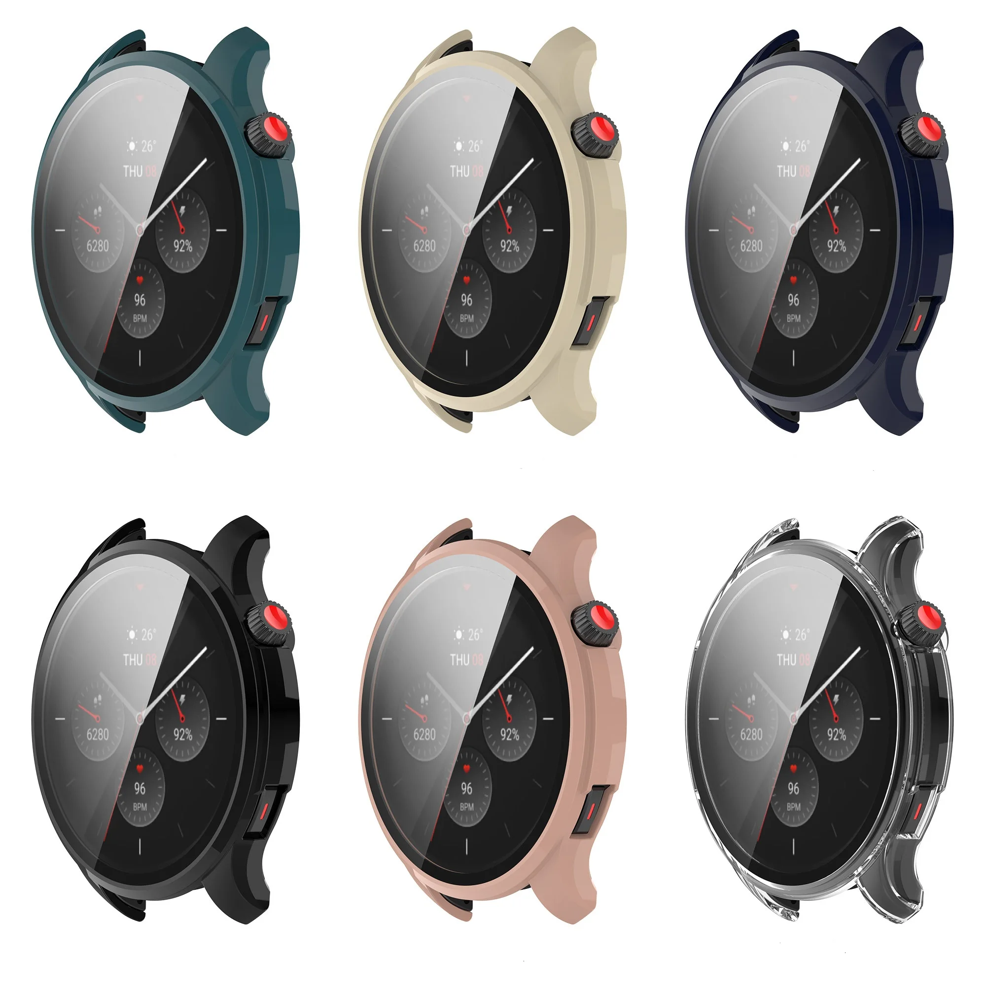 حافظة حماية للساعة Huami Amazfit Gtr 4 إطار من الصلب PC + زجاج مقوى تغطية كاملة اغلفة قذيفة ل amazfit gtr4