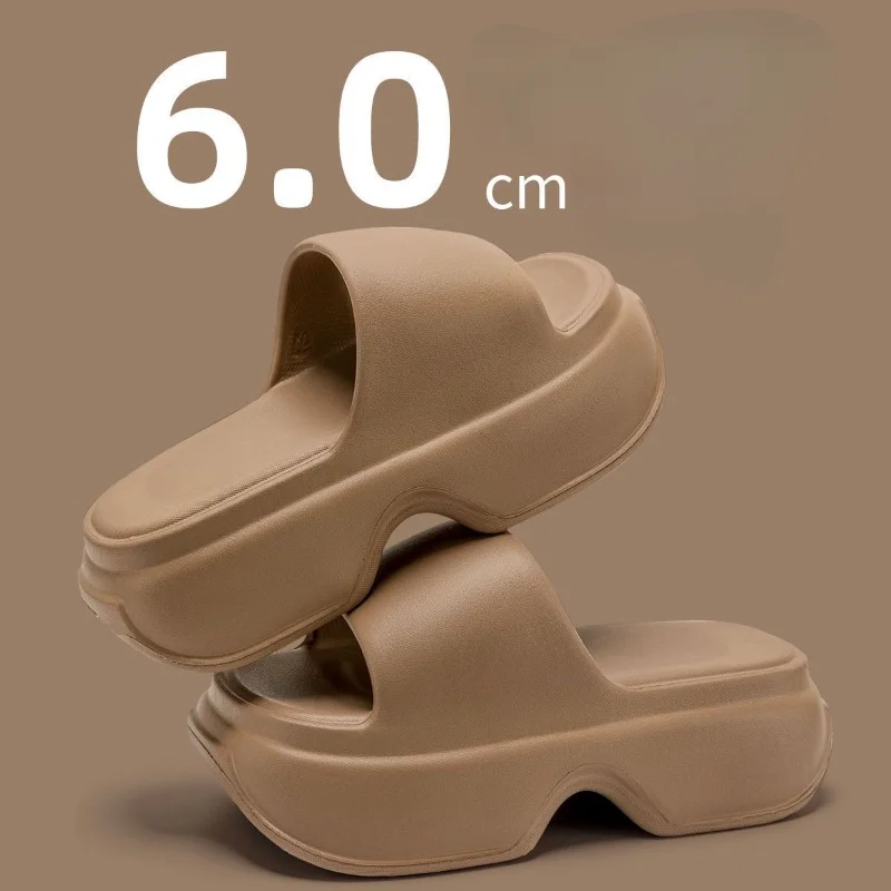 6cm Thick Bottom Height Increasing Slippers Women's Summer New Outdoor Fashion All-Match Home Non-Slip Small Slippers