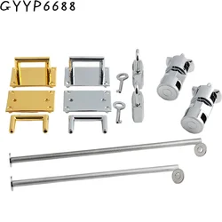 1/5Sets Gold,Silver Metal Rectangle Turn Lock Twist Clasp For Leather Craft Handbags Shoulder Bags Buckles Hardware Accessories