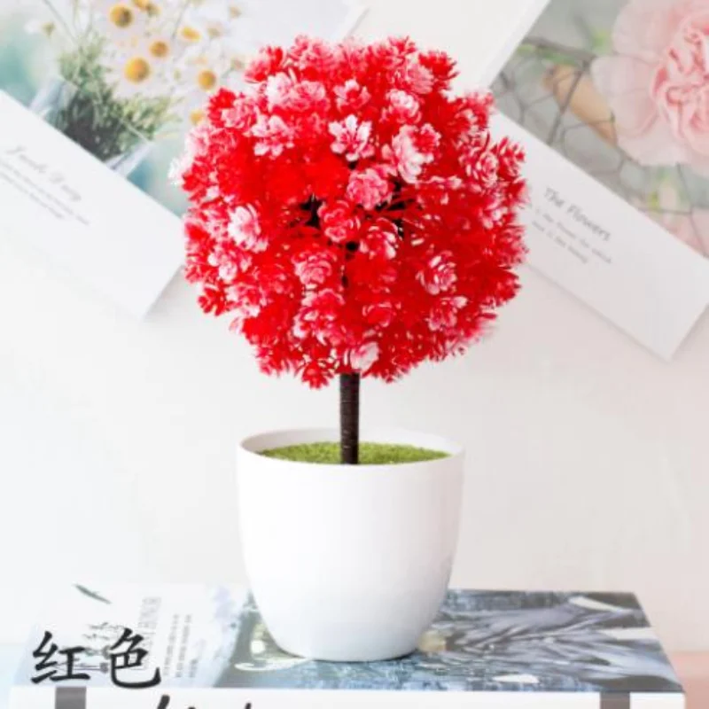 1Pc Artificial Plants Bonsai Fake Flower Potted for Home Decor Hotel Garden Decor Bonsai Artificial Plants Bonsai Small Tree Pot