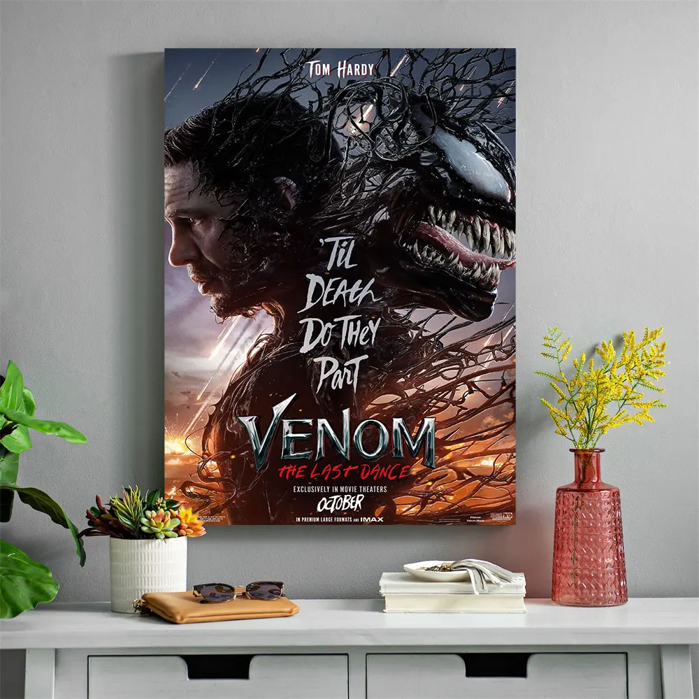 2024 New Movie Marvel Venom The Last Dance Poster Art Canvas Painting Wall Art Print Home Decor Picture For Kids Room Livingroom