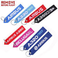 Aviation Keychain A320neo Airbus Logo Both Sides Embroidery Car KeyChain Accessories Backpack Suitcase Tags