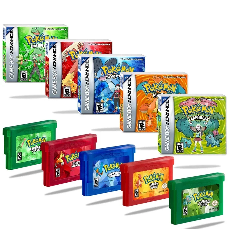 ポケモン-gba-リアルクロックゲームカード-leafgreen-ゲームカートリッジ-32m-ストレージ-1m-フラッシュ-nds-gba-ngc-で接続-プレイ可能