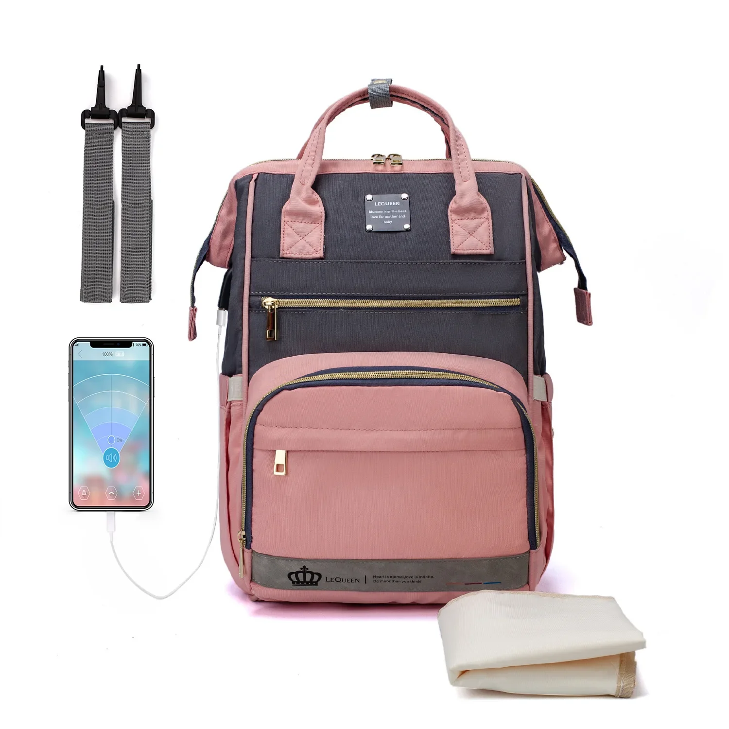 

Backpack Waterproof Storage Handbag Outdoor Travel Mommy Maternity Bag For Baby Stuff Gray Diaper Bags Baby Nappy Bag Mummy Bag