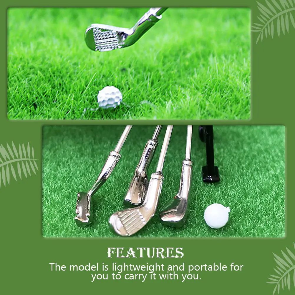 1 ensemble de Mini Kit de Golf léger, sûr, résistant à l'usure, équipement de Golf Miniature, fourniture de décoration de maison, Mini décor de maison