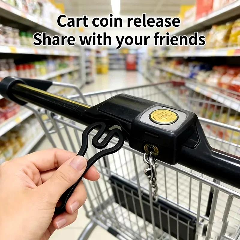 2Pcs Shopping Cart Token Keychain - Supermarket Trolley Unlocking Tool, 3D Plastic, Portable & Reusable, Compact Sturdy Design