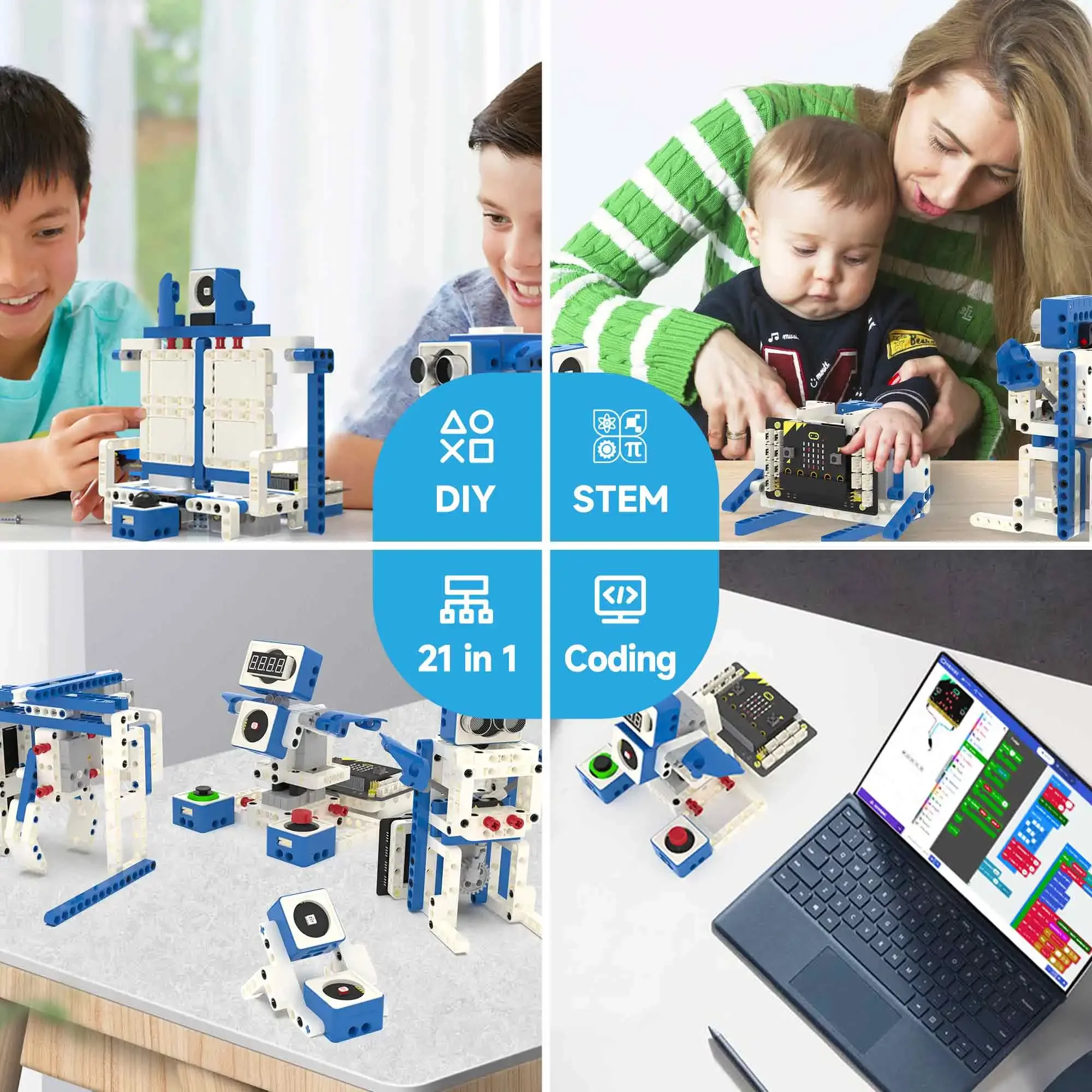 Microbit V2 Smart Robot Car Kit Programmable STEM Sets Coding Science Educational DIY Electronics Project For Kids