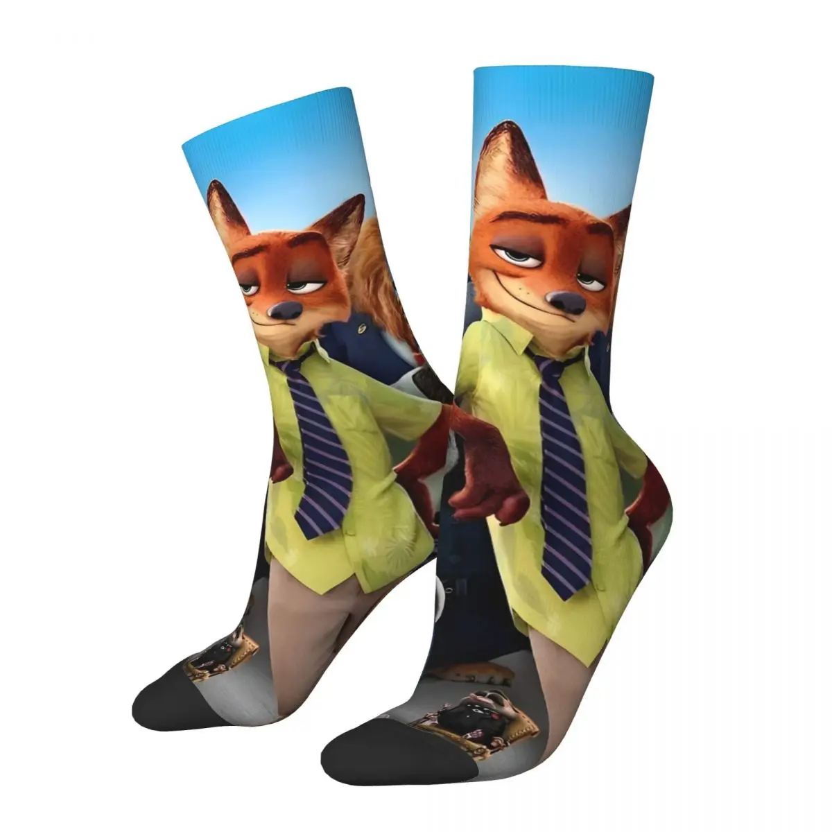 Zootopia Judy And Nick Beauty Cartoon Art Socks Kawaii Stockings Couple Soft Outdoor Sports Socks Winter Design Anti-Slip Socks