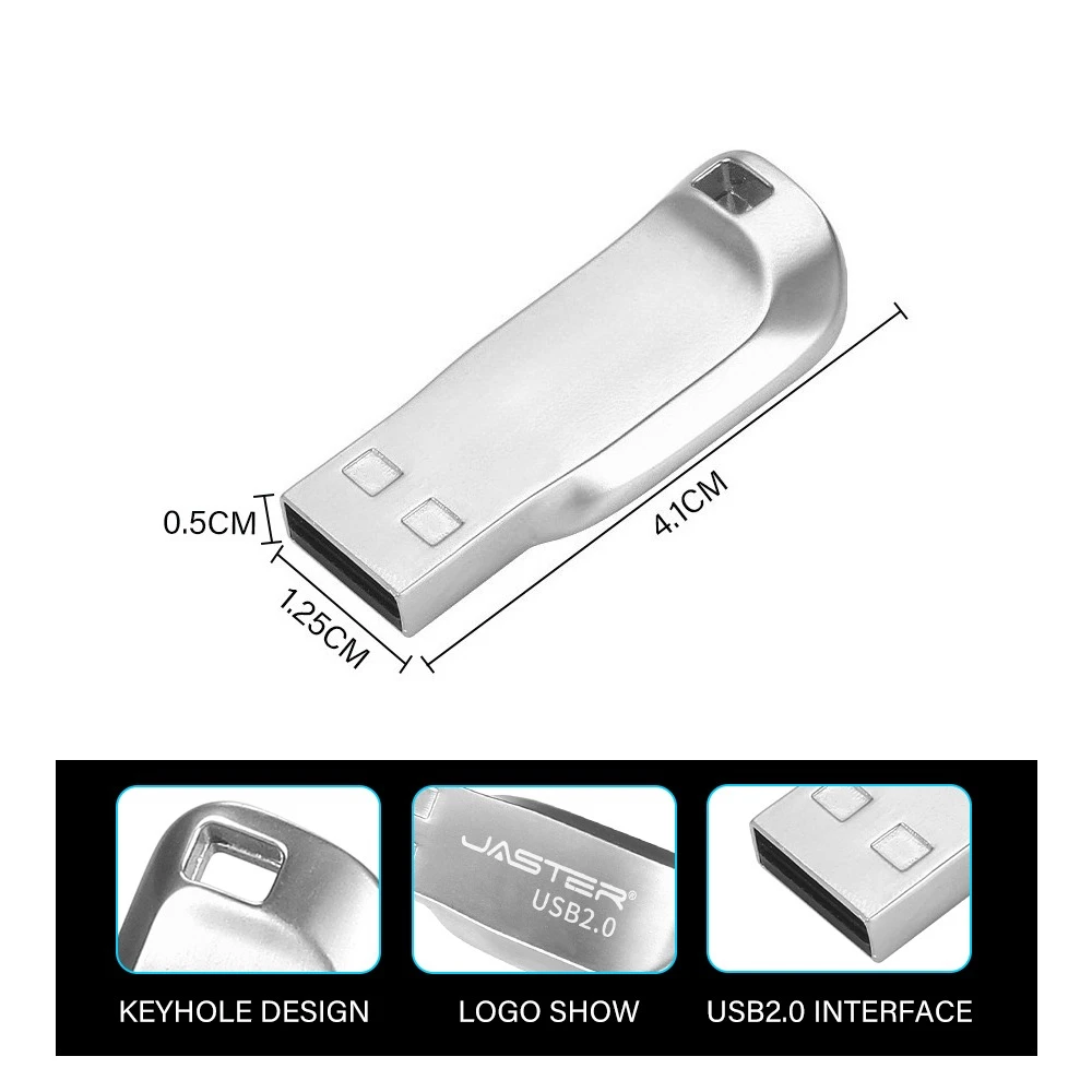 JASTER 10PCS Lot Mini USB Flash Drive 128GB Free Laser Customization Memory Stick 64GB Wholesale Metal And Plastic Pen Drive 32G