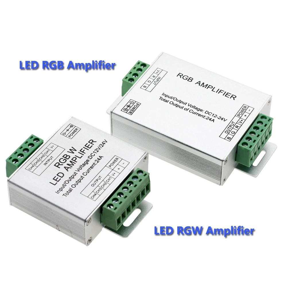 

3 pieces LED RGBW /RGB Amplifier DC12 - 24V 24A 4 Channel Output RGBW/RGB LED Strip Power Repeater Console Controller