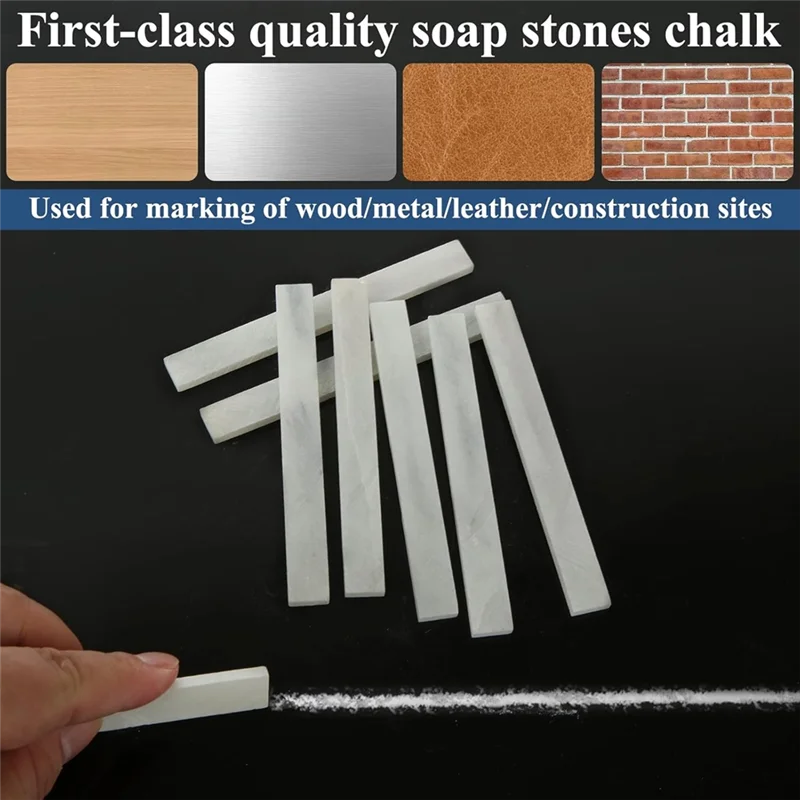 KYCOR-For Welders For Removable Markings Soapstone Pen Flat White 54PCS Professional Welding Chalk Pencils