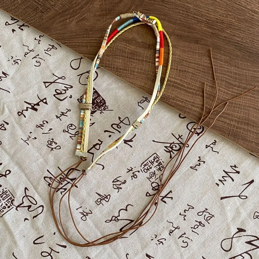 エレガントなレトロエスニックスタイルベルト蝶ワックスラインボヘミアンスタイルウエストチェーンフラワーウエストバンド女性織ベルト多用途