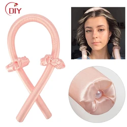 Heatless Curling Rod Headband Ribbon Silk Hairwear Curlers Lazy Curling No Heat Sleeping Soft Curler for Girl Woman Styling Tool