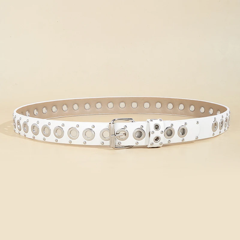 حزام نسائي عصري برشام حزام رفيع شخصية إبرة مشبك حزام الشارع الاتجاه الشرير الهيب هوب نمط الحزام #5