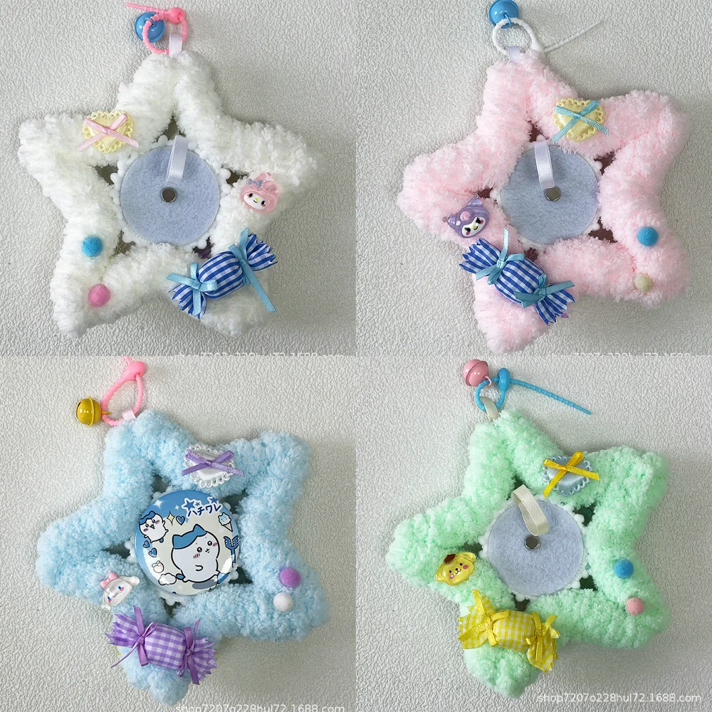 

Kawaii Hellokitty Cartoon Pentagram 55-75Mm Badge Holder Anime Goods Badge Girl Trendy Backpack Decoration Goods Decoration