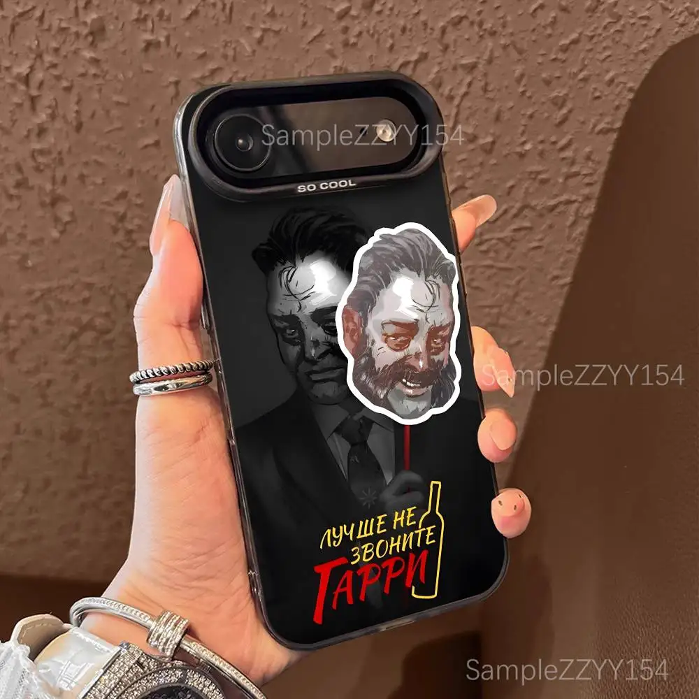 ゲーム「ディスコ・エリジウム」iPhoneケース（iPhone 17、16、15、14、13、12、X、8、Pro、Max、Plus、E、SE4、Air、Mini対応）ブラックIMDマット仕上げ