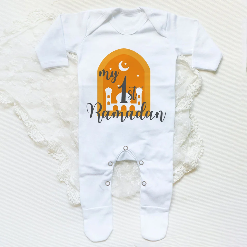 My First Ramadán Print Baby Sleepsuit, ropa para niños y niñas recién nacidos, primer Ramadán Babygrow Sleepsuit, regalo para recién nacidos,