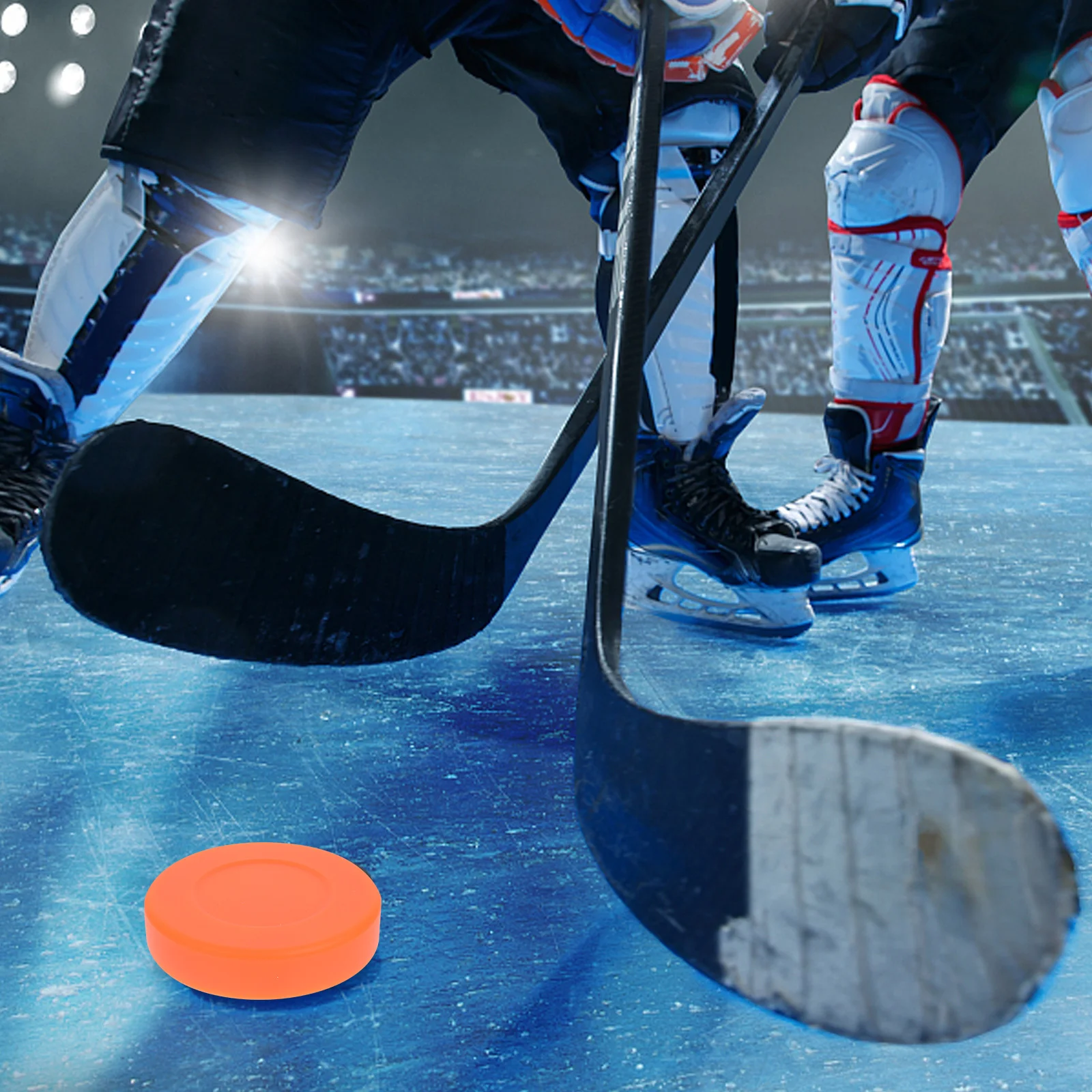 3 szt. Profesjonalne krążki do treningu na lodzie z gładką powierzchnią, pomarańczowe akcesoria do roller hockeyu na zawody dla mężczyzn, kobiet, drużyn i klubów, do użytku na suchym powierzchni.