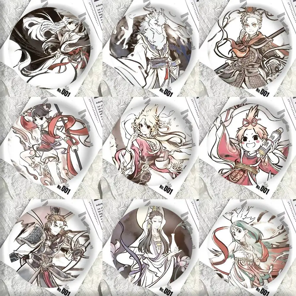 Cartoon Chinese Anime God Fei Ren Zai Manga Badges 44 58 75 mm Round Cosplay Pin Bag Decor Fans Collect Friends Gifts Brooch