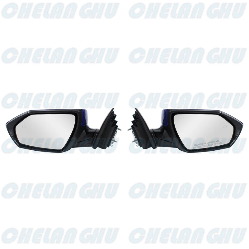 Mirror Assembly For Hyundai Elantra 2021 2022 2023 US Version 1 Pair 7 Pins Blue Painted With Heated Power Adjust Blind Spot