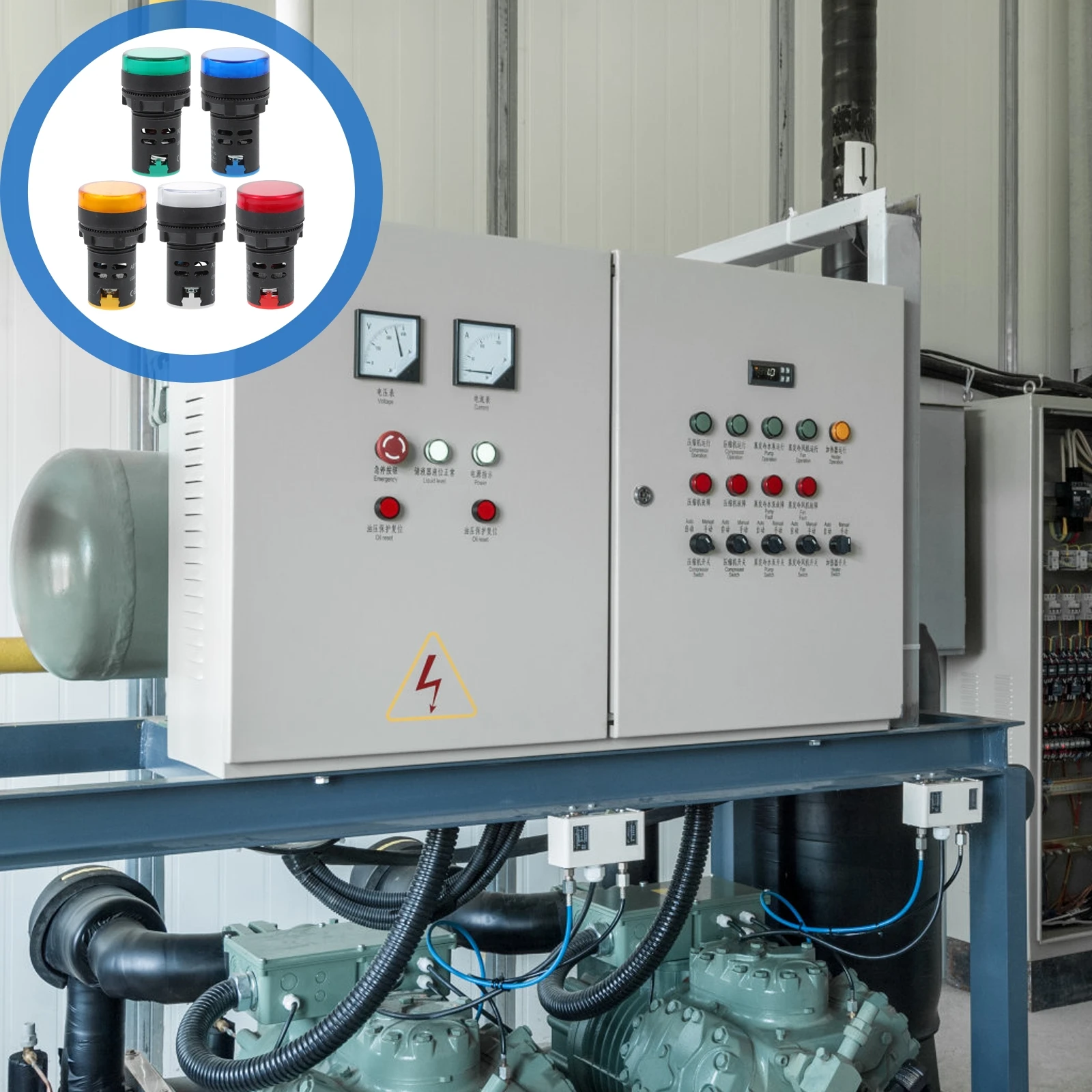 15 قطعة 22 مللي متر أضواء الإشارة مصابيح مؤشر LED مادة بلاستيكية متينة درجة حرارة منخفضة طويلة الأمد استخدام سهل الاستبدال