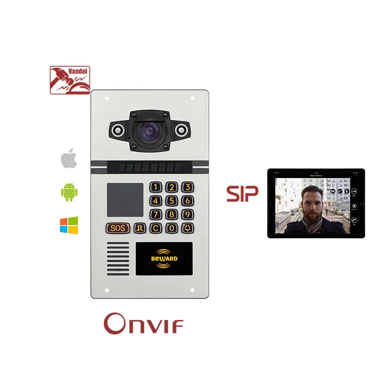 Sistema de intercomunicação Poe 802.3af Multi Apartamento Vídeo Porteiro