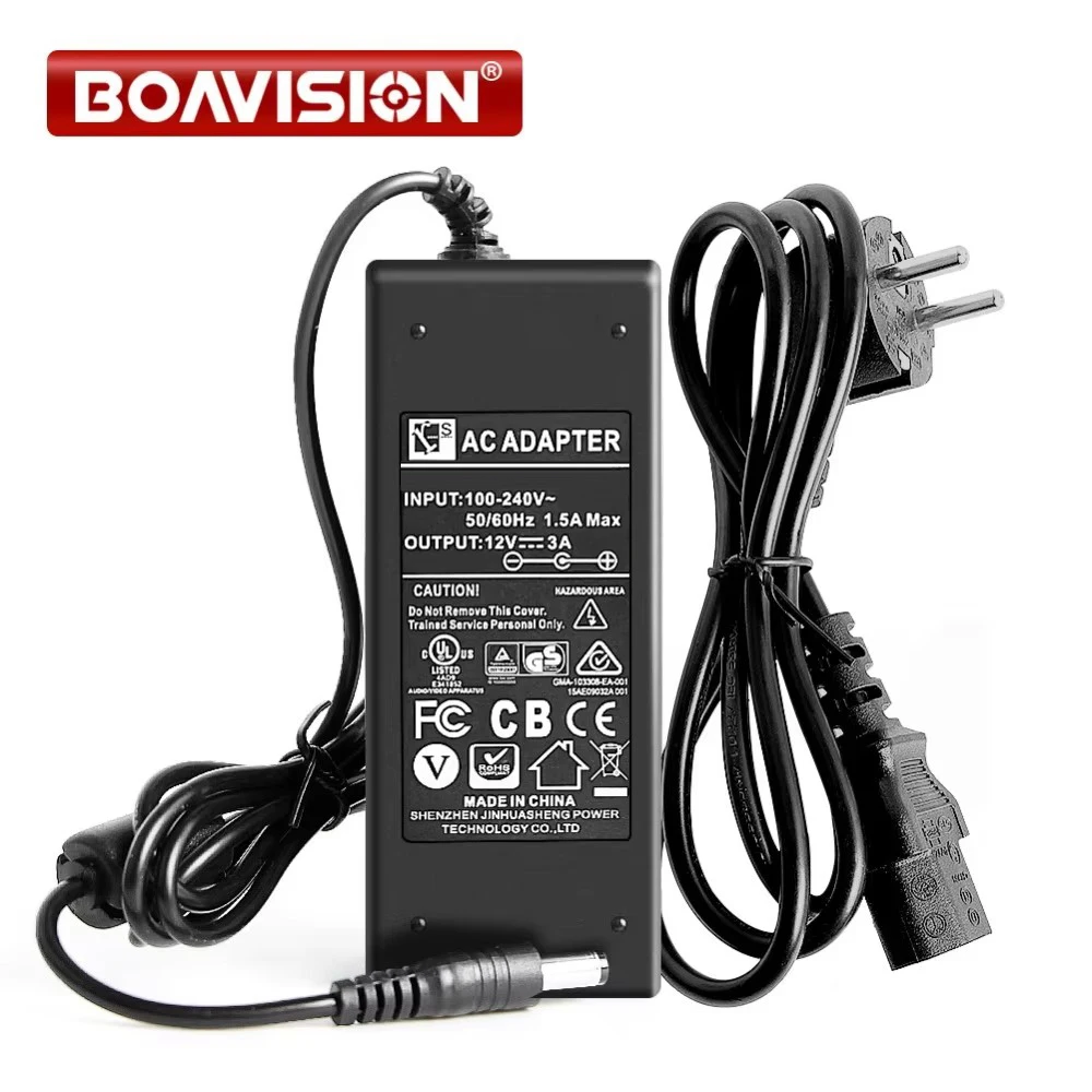 

100V-240V To DC 12V 3A Switching Powerful Power Supply Adapter Work For CCTV Security Mini PTZ Camera