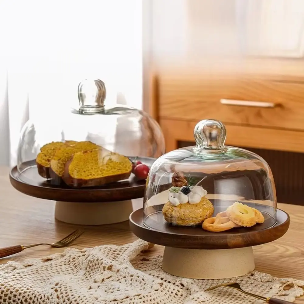 

Винтажная круглая деревянная подставка на высоких ножках для торта, фруктовница для дома и вечеринок