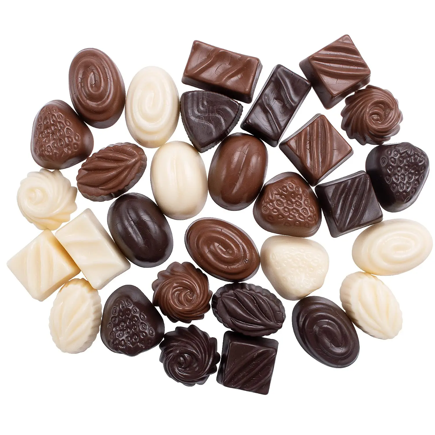 30 Pcs Fake Chocolate Artificial Food Chocolate Realistic Mixed Color Chocolate Models Bulk Faux Dessert