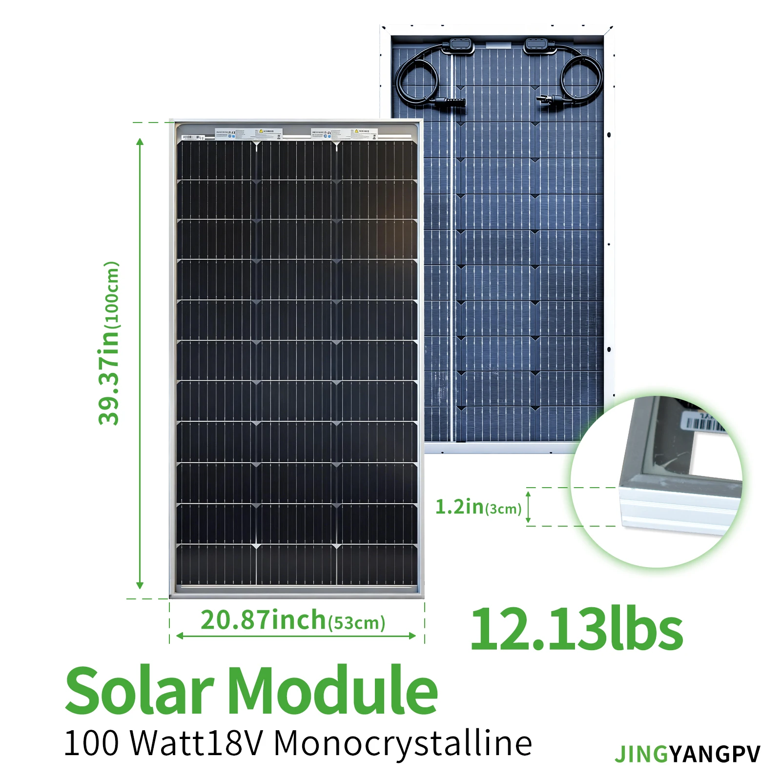 Solarmodul 200W für 12V N-Typ-Batterien 2 X 100W Monokristallines Solarmodul für Wohnwagen, Yacht, Wohnmobil, Dachmontage, Boot – Detail 2