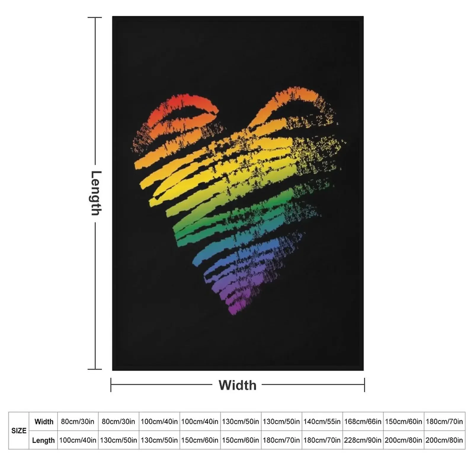 LGBT Gay Lesbian Pride Month Heart Flag Throw Blanket Bed Fashionable Large For Sofa Thin Soft Plaid Blankets
