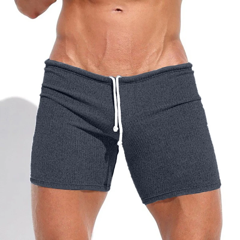 Summer Men's Shorts Casual Breathable Drawstring Shorts Solid-color  Running And Sports Shorts Surfing Beach Vacation 2025 New image 3