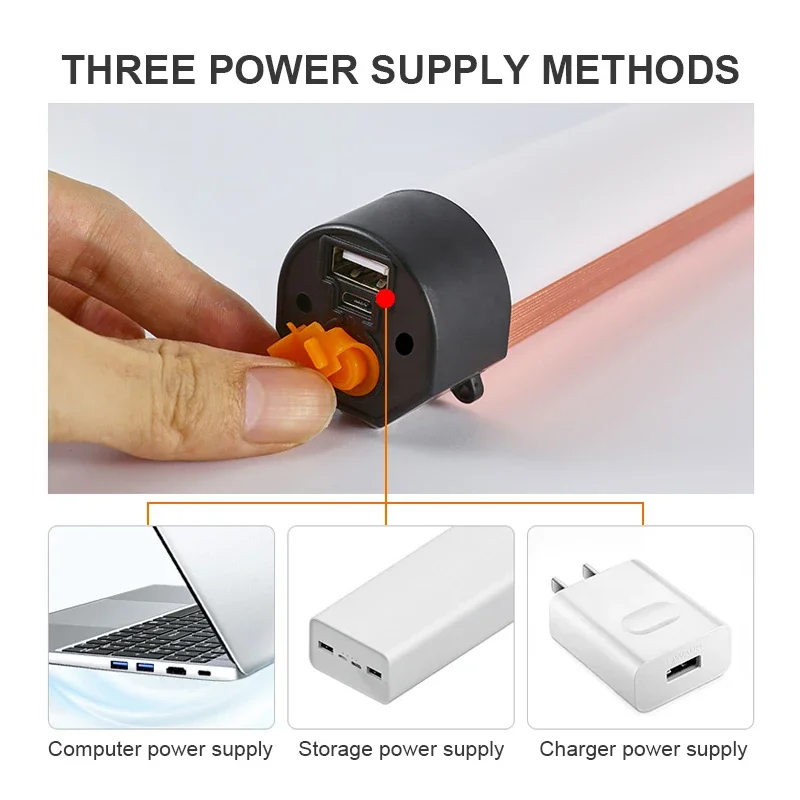 Portable LED Work Light 98W Magnetic Tube Lamp 9200mAh Power Bank 4 Modes Emergency Camping Lantern for Car Mechanic Repair