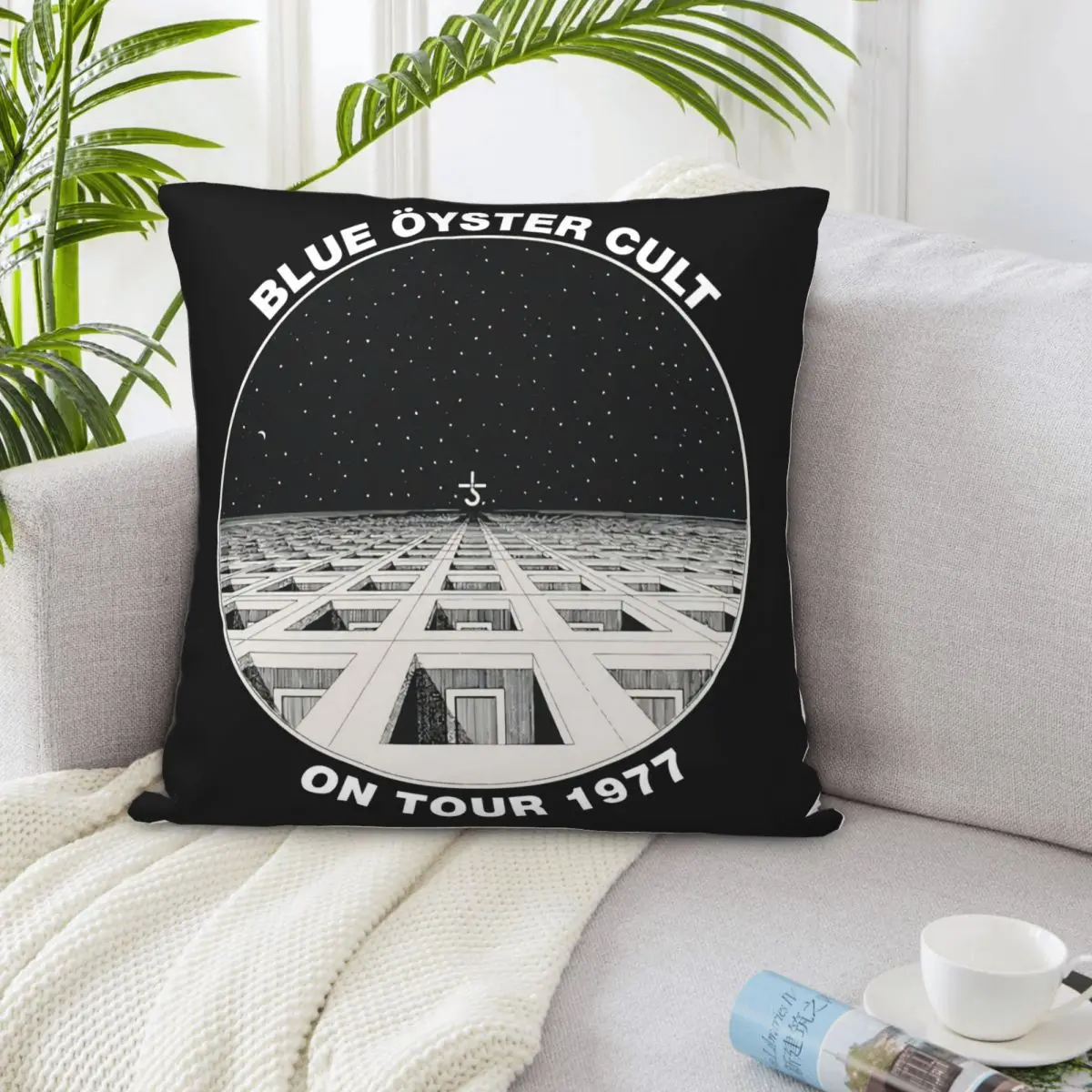 الأزرق المحار عبادة على جولة 1977 الأسود الأزرق المحار عبادة غامض روك الشهيرة مريحة امرأة Steampunk كيس وسادة #6