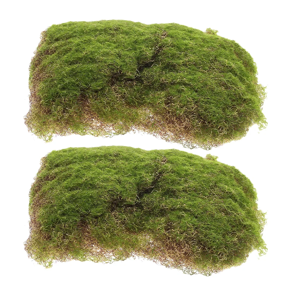 

2 Pcs Simulated Moss Block Sand Table Model Decoration Fake Lawn Turf Grass Mat Plastic for Greenery