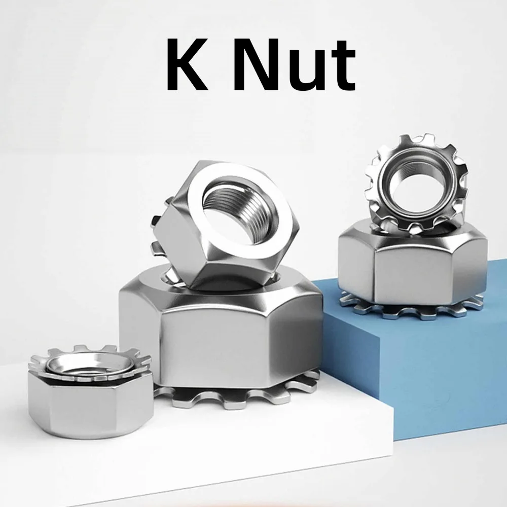 Multi-Gear Serrated Kep K Nut M3 M4 M5 M6 M8, 304 Stainless Steel Multi Tooth Anti-loose Hexagon Nut for Equipment Assembly